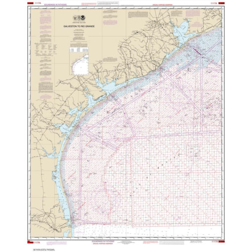 NOAA Chart - Galveston to Rio Grande (Oil and Gas Leasing Areas) - 1117A