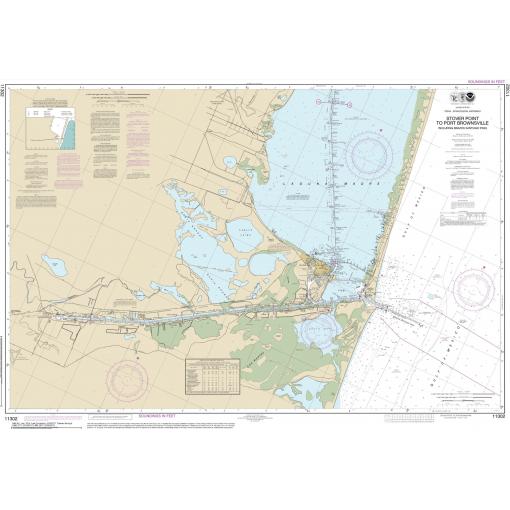 NOAA Chart - Intracoastal Waterway Stover Point to Port Brownsville, including Brazos Santiago Pass - 11302