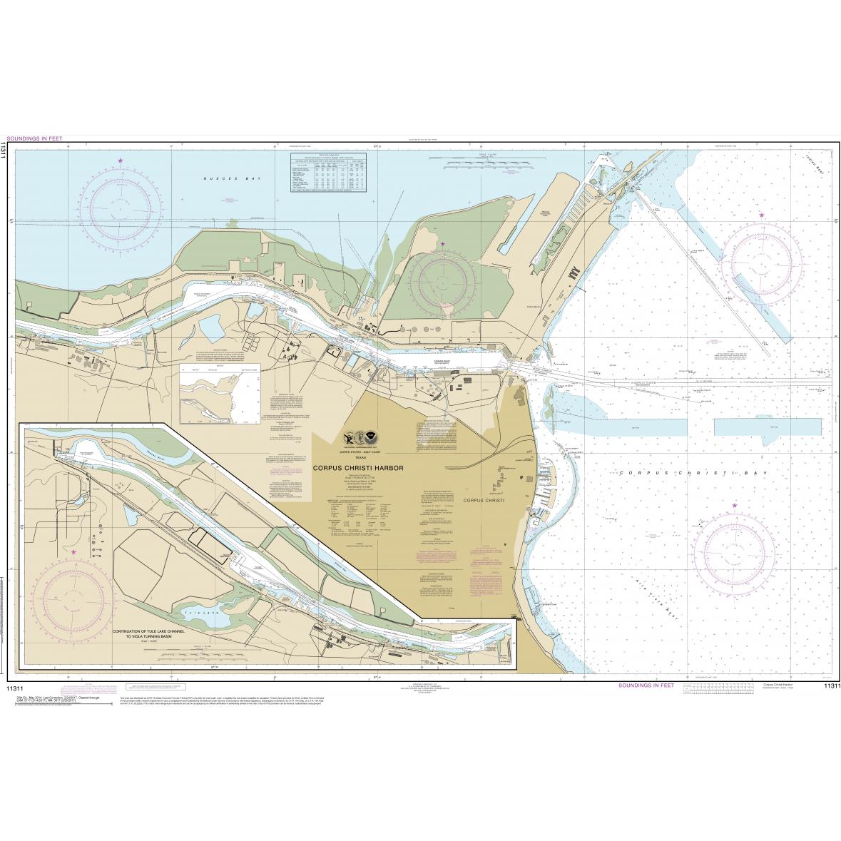 NOAA Chart - Corpus Christi Harbor - 11311 - The Map Shop
