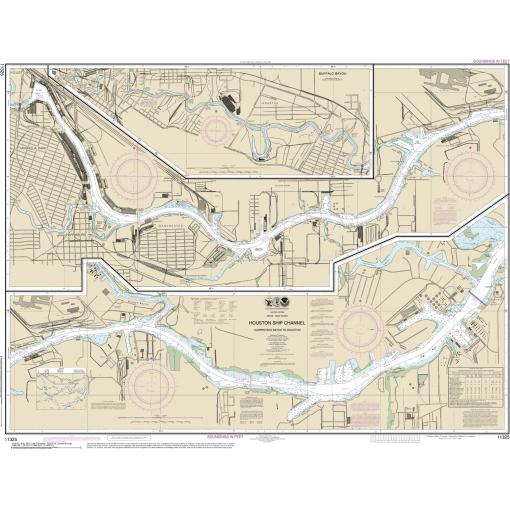NOAA Chart - Houston Ship Channel Carpenters Bayou to Houston - 11325