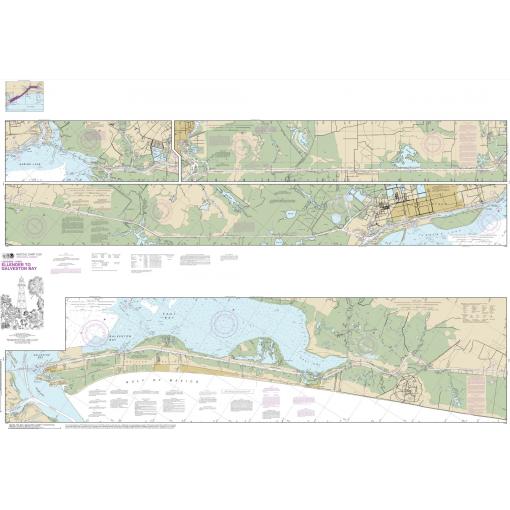 NOAA Chart - Intracoastal Waterway Ellender to Galveston Bay - 11331