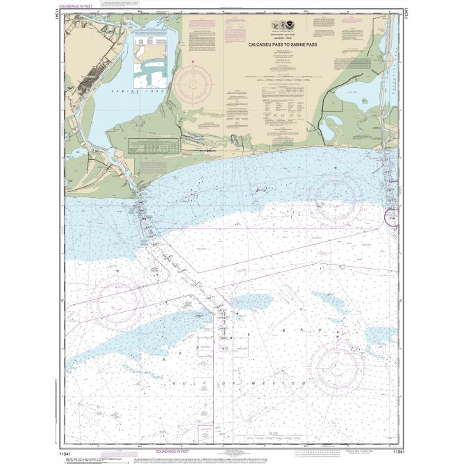 NOAA Chart - Calcasieu Pass to Sabine Pass - 11341