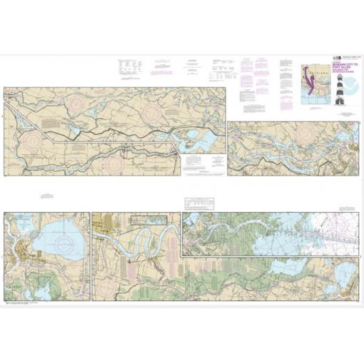 NOAA Chart - Intracoastal Waterway Morgan City to Port Allen, including the Atchafalaya River - 11354