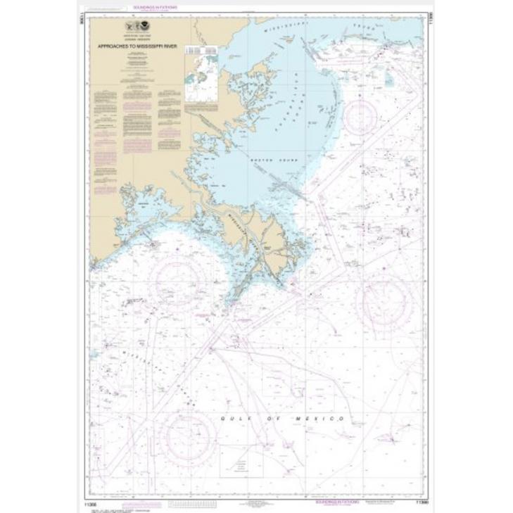 NOAA Chart - Approaches to Mississippi River - 11366