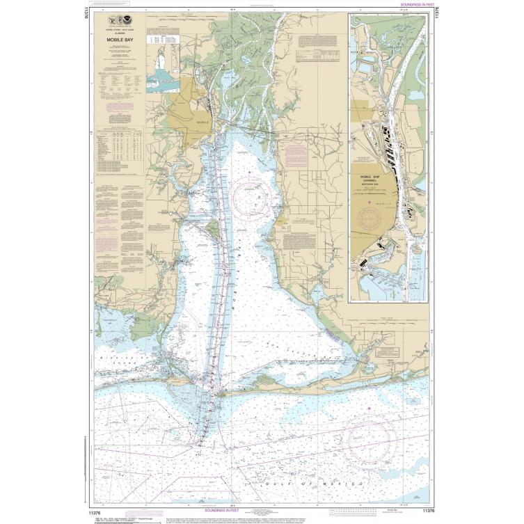 NOAA Chart - Mobile Bay Mobile Ship Channel-Northern End - 11376