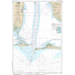 NOAA Chart - Mobile Bay Approaches and Lower Half - 11377