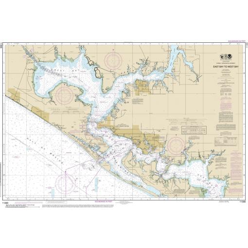 NOAA Chart - Intracoastal Waterway East Bay to West Bay - 11390