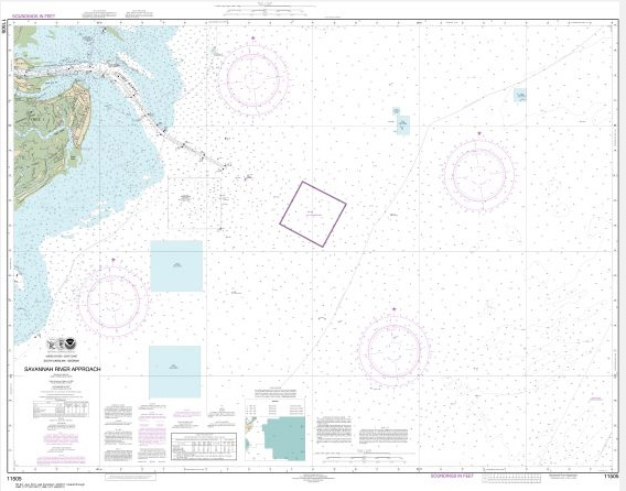 NOAA Chart - Savannah River Approach - 11505 - The Map Shop