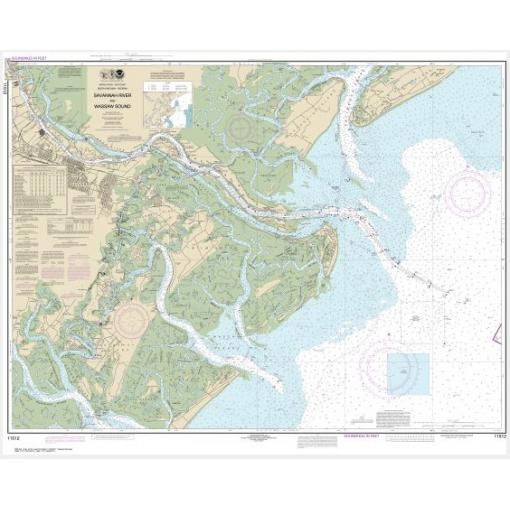NOAA Chart - Savannah River and Wassaw Sound - 11512