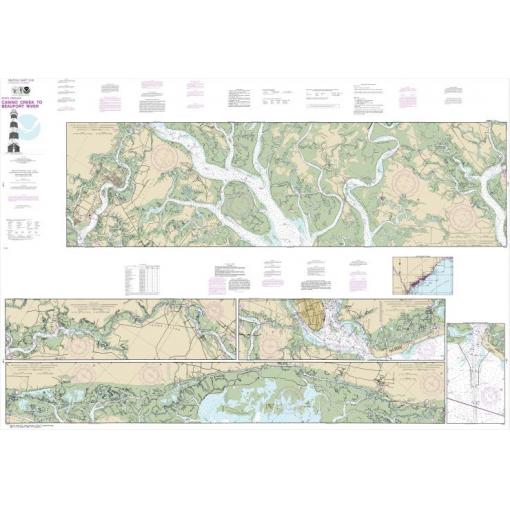 NOAA Chart - Intracoastal Waterway Casino Creek to Beaufort River - 11518