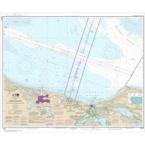 NOAA Chart - Chesapeake Bay Cape Henry to Thimble Shoal Light - 12254