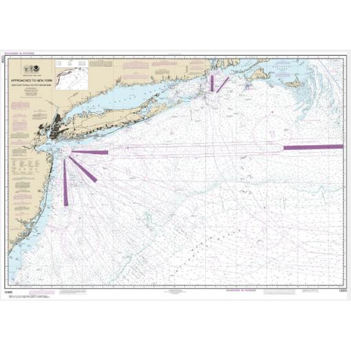 NOAA Chart - Approaches to New York, Nantucket Shoals to Five Fathom Bank - 12300