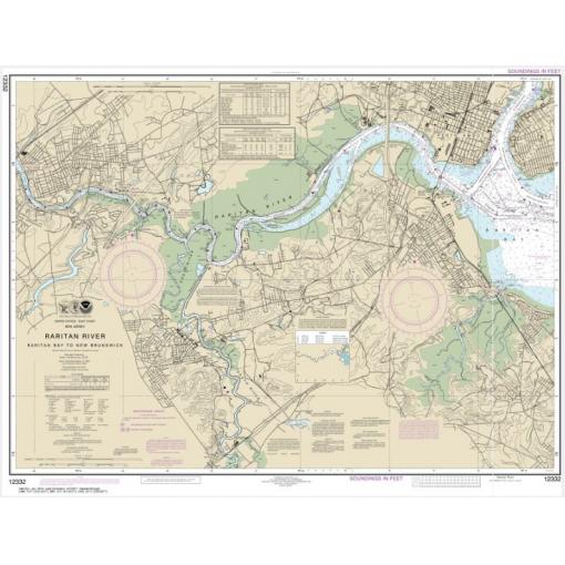 NOAA Chart - Raritan River Raritan Bay to New Brunswick - 12332