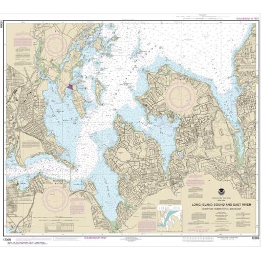 NOAA Chart - Long Island Sound and East River Hempstead Harbor to Tallman Island - 12366
