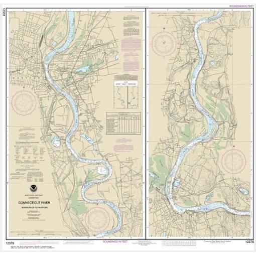 NOAA Chart - Connecticut River Bodkin Rock to Hartford - 12378