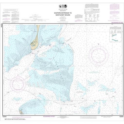 NOAA Chart - Eastern Entrance to Nantucket Sound - 13244
