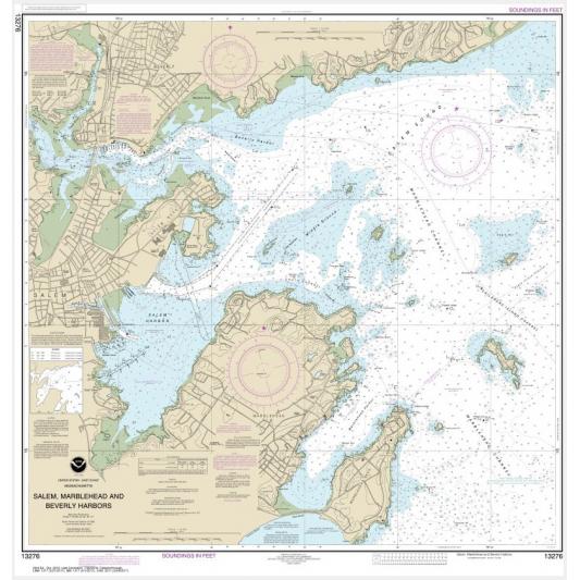 NOAA Chart - Salem, Marblehead and Beverly Harbors - 13276