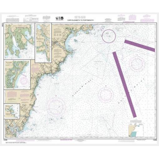 NOAA Chart - Cape Elizabeth to Portsmouth;  Cape Porpoise Harbor;  Wells Harbor;  Kennebunk River;  Perkins Cove - 13286