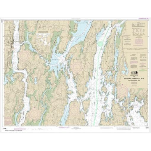 NOAA Chart - Boothbay Harbor to Bath, Including Kennebec River - 13296