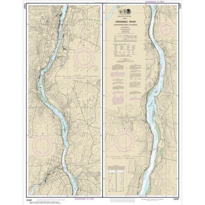 NOAA Chart - Kennebec River Courthouse Point to Augusta - 13297