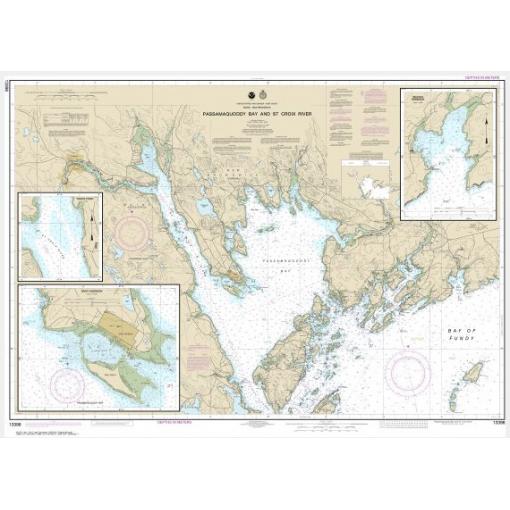 NOAA Chart - Passamaquoddy Bay and St. Croix River;  Beaver Harbor;  Saint Andrews;  Todds Point - 13398