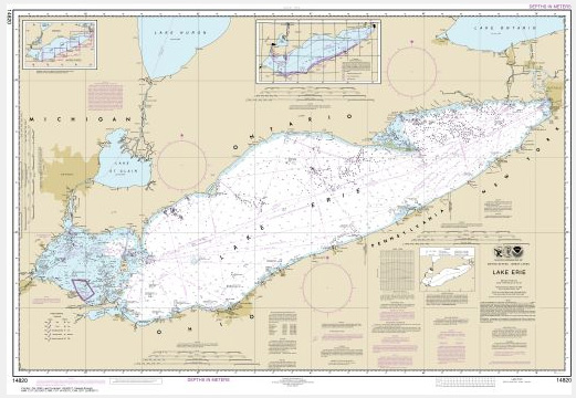 NOAA Chart - Lake Erie - 14820 - The Map Shop