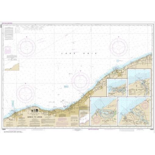 NOAA Chart - Geneva to Lorain;  Beaver Creek;  Rocky River;  Mentor Harbor;  Chagrin River - 14829