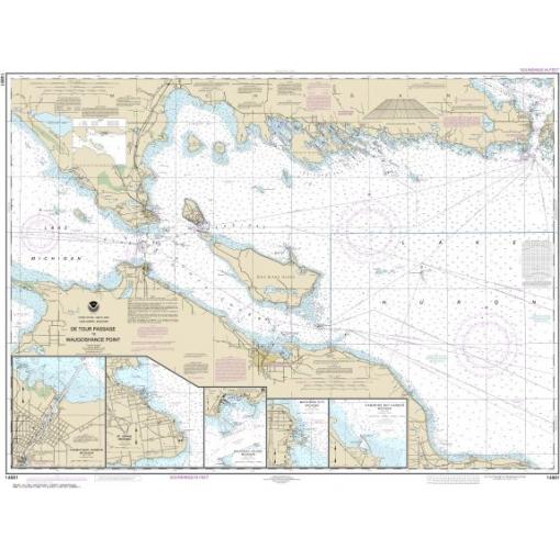 NOAA Chart - Detour Passage to Waugoshance Pt.; Hammond Bay Harbor; Mackinac Island; Cheboygan; Mackinaw City; St. lgnace - 14881