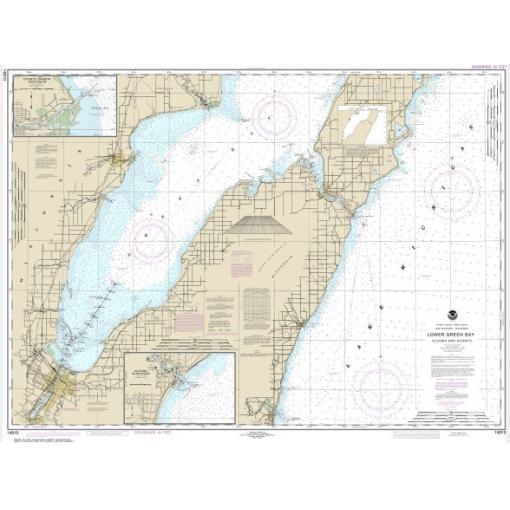 NOAA Chart - Lower Green Bay; Oconto Harbor; Algoma - 14910