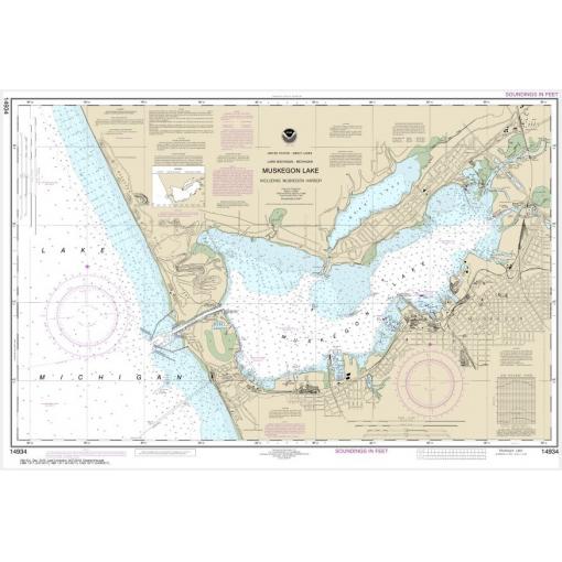 NOAA Chart - Muskegon Lake and Muskegon Harbor - 14934