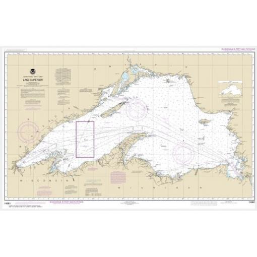 NOAA Chart - Lake Superior (Mercator Projection) - 14961
