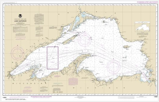 Lake Map Lake Superior Large