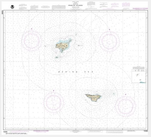 NOAA Chart - Pribilof Islands - 16380 - The Map Shop