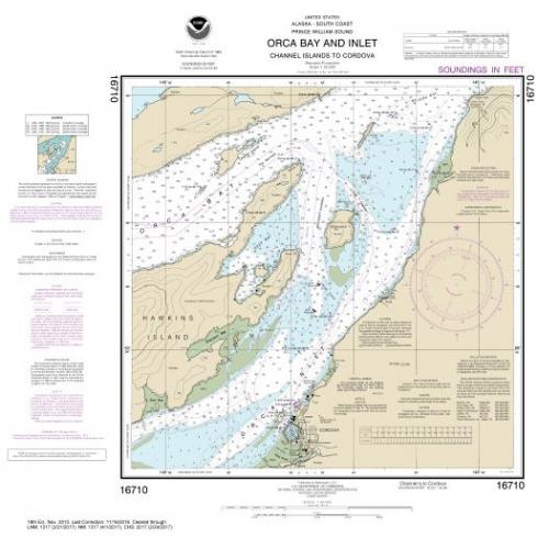 NOAA Chart - Orca B. and ln.-Channel ls. to Cordova - 16710