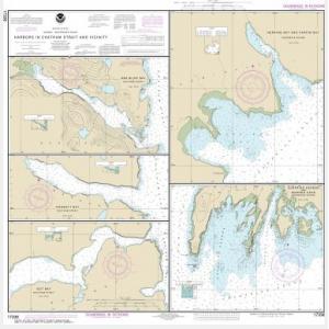 NOAA Chart - Harbors in Chatham Strait and vicinity Gut Bay, Chatham Strait; Hoggatt Bay, Chatham Strait; Red Bluff Bay, Chatham Strait; Herring Bay and hapin Bay, Frederick Sound; Surprise Hbr, and Murder Cove, Frederick Sound - 17336