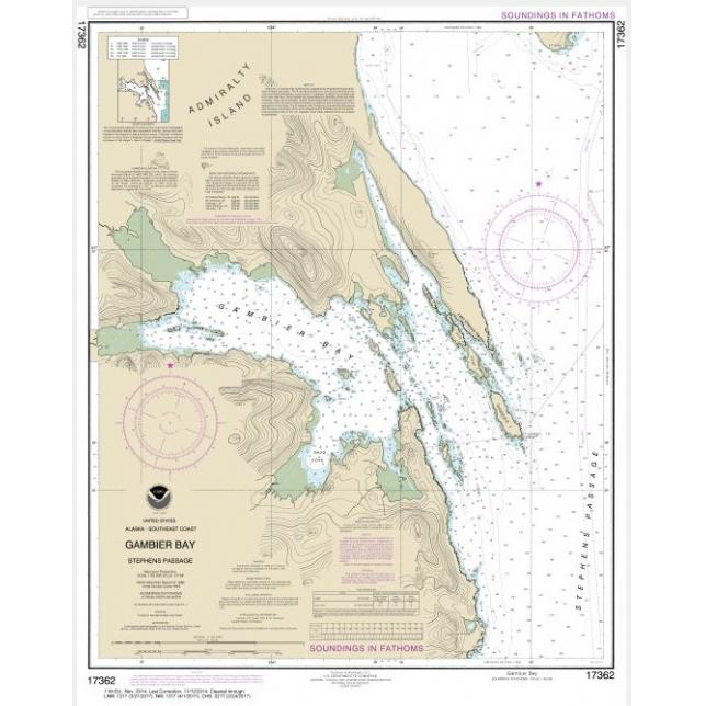 NOAA Chart - Gambier Bay, Stephens Passage - 17362