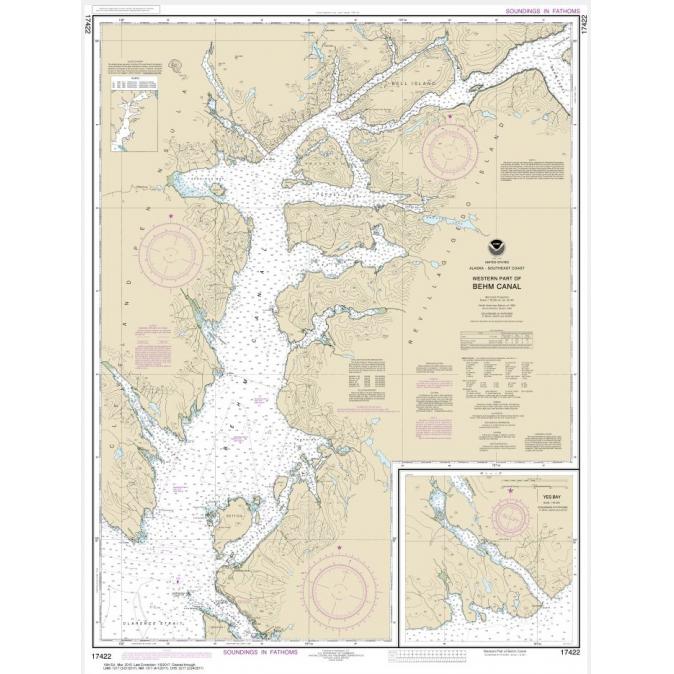 NOAA Chart - Behm Canal-western part; Yes Bay - 17422
