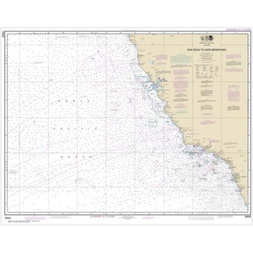 NOAA Chart - San Diego to Cape Mendocino - 18020