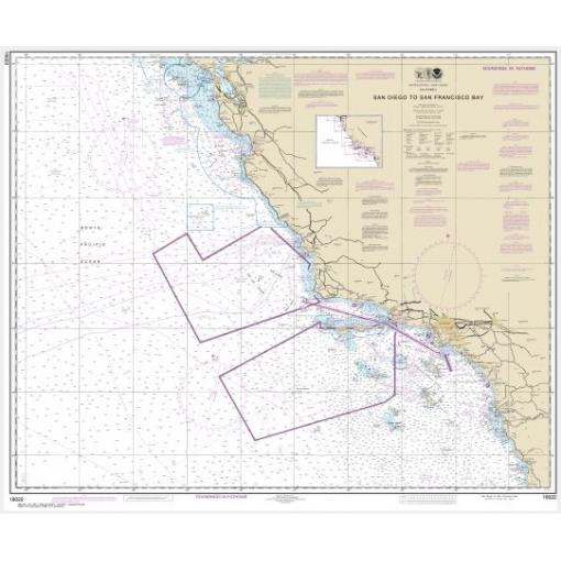 NOAA Chart - San Diego to San Francisco Bay - 18022