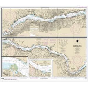NOAA Chart - Columbia River Bonneville To The Dalles;  The Dalles;  Hood River - 18532