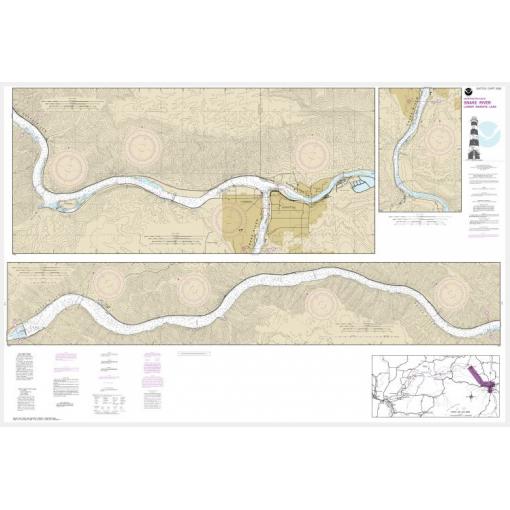 NOAA Chart - Snake River-Lower Granite Lake FRANKLIN D. ROOSEVELT LAKE - 18548