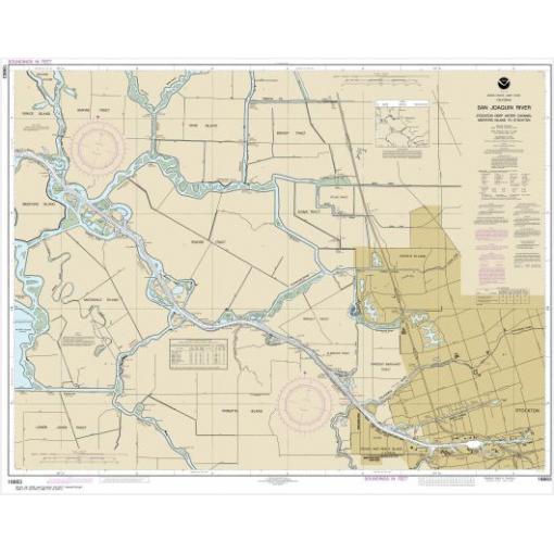 NOAA Chart - San Joaquin River Stockton Deep Water Channel Medford Island to Stockton - 18663