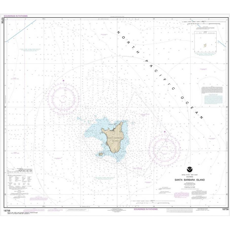 NOAA Chart - Santa Barbara Island - 18756 - The Map Shop