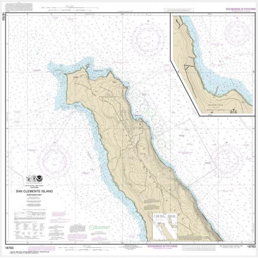 NOAA Chart - San Clemente lsland northern part; Wison Cove - 18763