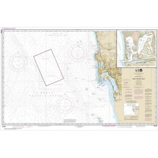 NOAA Chart - Approaches to San Diego Bay; Mission Bay - 18765