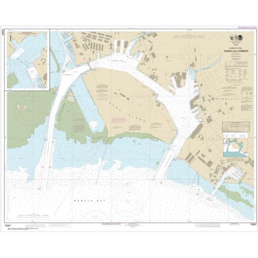 NOAA Chart - Island of Oahu Honolulu Harbor - 19367