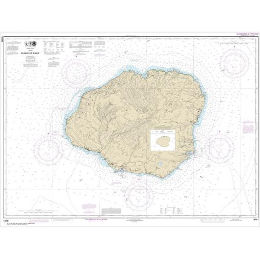 NOAA Chart - Island of Kauai - 19381