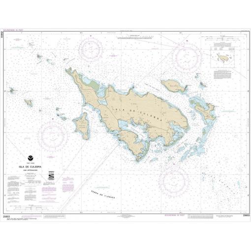 NOAA Chart - Isla de Culebra and Approaches - 25653