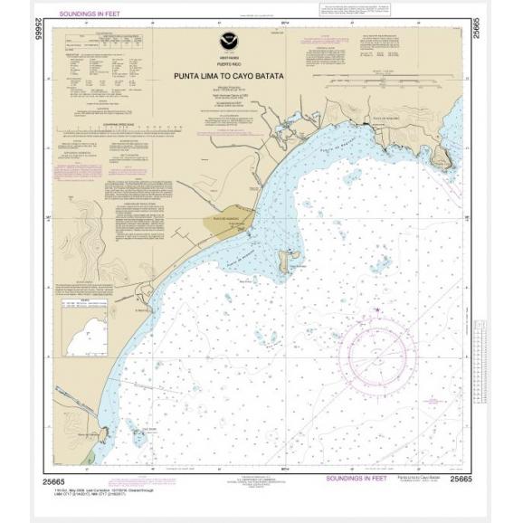 NOAA Chart - Punta Lima to Cayo Batata - 25665
