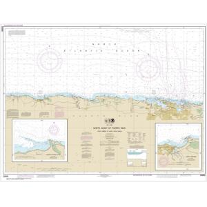 NOAA Chart - North Coast of Puerto Rico Punta Penon to Punta Vacia Talega; Puerto Arecibo; Puerto Palmas Altas - 25668